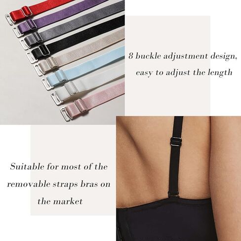 BOROLA Elastic Adjustable Removable Lingerie Straps 10mm Width Cotton Replacement Sexy Bra Shoulder Strap(4Pairs， Light Color Series) in Saudi Arabia