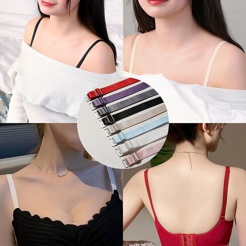 BOROLA Elastic Adjustable Removable Lingerie Straps 10mm Width Cotton Replacement Sexy Bra Shoulder Strap(4Pairs， Light Color Series) in Saudi Arabia