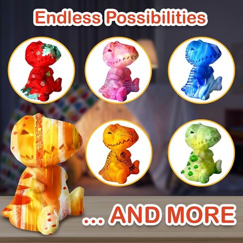 Paint Your Own Dinosaur Lamp Art Kit, Arts & Crafts Kit, DIY Night Light, Birthday Gifts for Kids Ages 3 4 5 6 7 8 9, Christmas Crafts for Teens Girls Boys, Room Decorations, Painting Kit for Kids in Saudi Arabia