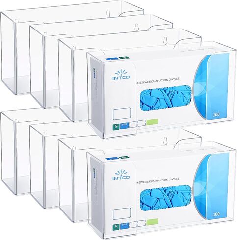 Wenqik Acrylic Glove Box Holder Dispenser Bulk Glove Holder for Wall Mount Glove Rack Wall Floating Mask Dispenser for Medical Latex Rubber Disposable Glove Boxes, 10.2 x 3.5 x 5.3'', Single (3 Pcs) in Saudi Arabia