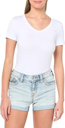 True Religion Women's Jennie Midrise Curvy Big T Denim Short in Saudi Arabia