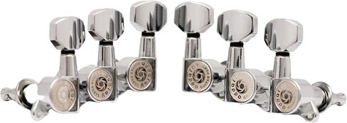 Eddaray 6 In-line Guitar Machine Heads 6 Right Hand – 1:18 Gear Ratio Sealed Tuning Key Pegs Tuners Set with Hexagonal Shaped Knob Replacement, (E-1001, Gold) in Saudi Arabia