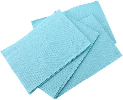 KXJHY 125Pack Disposable Dental Bibs, 13"x18" Dental Bibs, 3-Ply Waterproof Tattoo Bibs for Tattoo Table, Salon Tray, Dental Tray Covers, Tattoo Nail Art Tray Cover Mayo Stand Dental Bibs (Blue) in Saudi Arabia