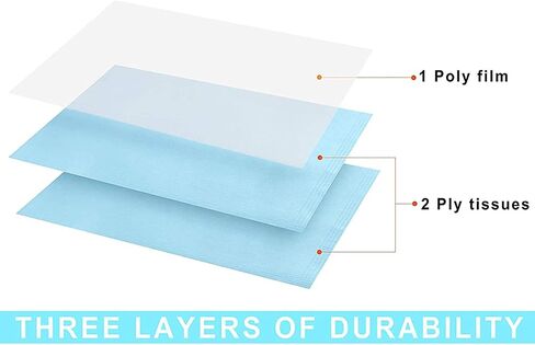 KXJHY 125Pack Disposable Dental Bibs, 13"x18" Dental Bibs, 3-Ply Waterproof Tattoo Bibs for Tattoo Table, Salon Tray, Dental Tray Covers, Tattoo Nail Art Tray Cover Mayo Stand Dental Bibs (Blue) in Saudi Arabia