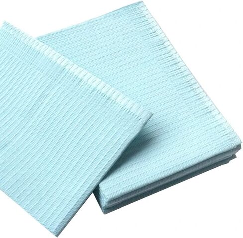 KXJHY 125Pack Disposable Dental Bibs, 13"x18" Dental Bibs, 3-Ply Waterproof Tattoo Bibs for Tattoo Table, Salon Tray, Dental Tray Covers, Tattoo Nail Art Tray Cover Mayo Stand Dental Bibs (Blue) in Saudi Arabia