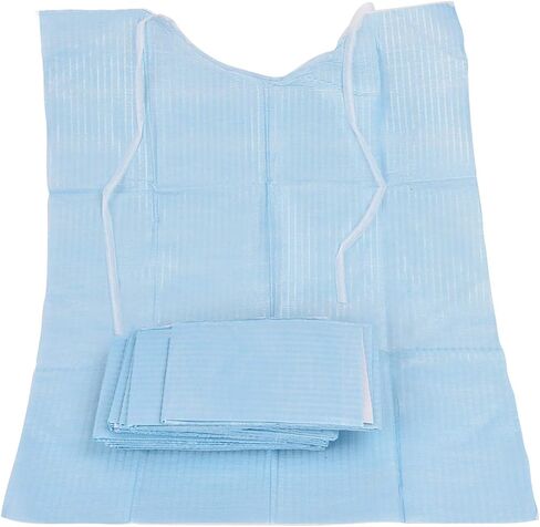 Dental Disposable Bib, YOUYA DENTAL 100 Pieces Disposable Dentist Tattoo Paper Patient Bibs Healifty Dental Bibs Oral Disposable Paper Dental Lab Equipment Oral Paper Scarf Towel for Dentist Clinic in Saudi Arabia