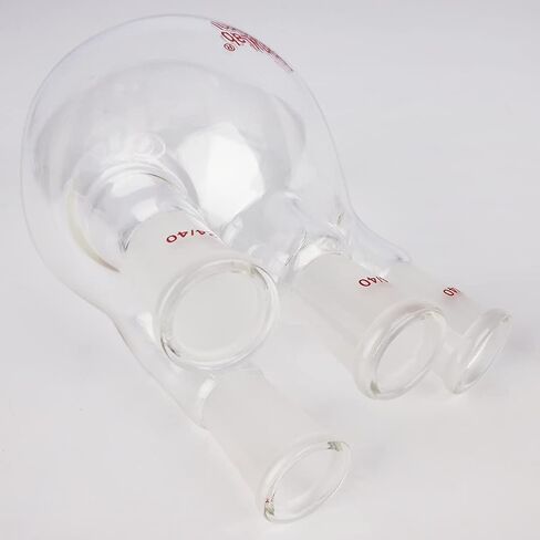 stonylab 4 Neck Round Bottom Flask RBF, Heavy Wall 4 Neck Lab Flask Borosilicate Glass Round Bottom Boiling Flask with 24/40 Standard Taper Outer Joint, 1000 ml in Kuwait