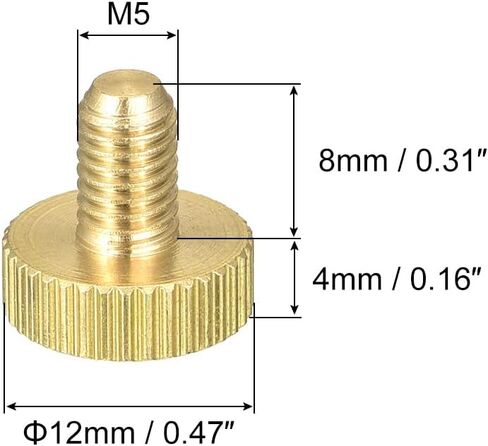 مسامير إبهام مخرشة من uxcell، مسامير نحاسية مسطحة M5x8mm مثبتات قبضة للكمبيوتر الشخصي والإلكترونية والميكانيكية 10 قطع in Saudi Arabia