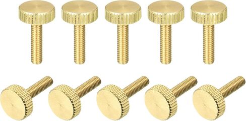 مسامير إبهام مخرشة من uxcell، مسامير نحاسية مسطحة M5x8mm مثبتات قبضة للكمبيوتر الشخصي والإلكترونية والميكانيكية 10 قطع in Saudi Arabia
