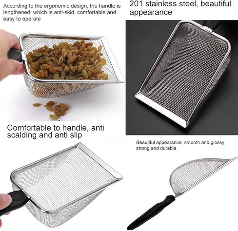 Xiaokeis 2 Packs Reptile Sand,Reptile Habitat Sifting Scoopers,Stainless Steel Fine Mesh Reptile Substrate Metal Sand Shovel Sifter Corner Scoop Shovel in Saudi Arabia