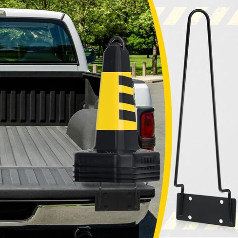 Suzile 2 Pcs Traffic Cone Holder for Truck Trailer Vertical Mount with Installation Screws and Pre Drilled Mounting Plate, Heavy Duty Metal, Corrosion Resistant, Black in Saudi Arabia