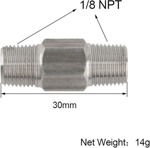 مانلوني LLC موصل عالمي 1/8 NPT ذكر إلى ذكر 4500psi من الفولاذ المقاوم للصدأ PCP محول تعبئة كرات الطلاء in Kuwait
