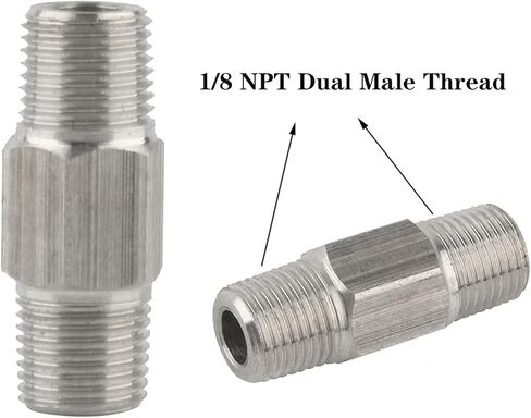مانلوني LLC موصل عالمي 1/8 NPT ذكر إلى ذكر 4500psi من الفولاذ المقاوم للصدأ PCP محول تعبئة كرات الطلاء in Kuwait