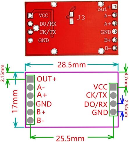 ميزان المطبخ الإلكتروني بمستشعر الوزن الرقمي + وحدة الوزن HX711 الحمراء مع درع معدني (10 كجم) in Kuwait