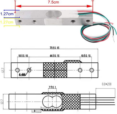 ميزان المطبخ الإلكتروني بمستشعر الوزن الرقمي + وحدة الوزن HX711 الحمراء مع درع معدني (10 كجم) in Kuwait