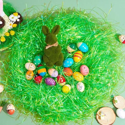 JOYIN 12 أوقية عيد الفصح العشب الأخضر البلاستيك الحرفية أجاد لملء سلة عيد الفصح، DIY تغليف هدايا عيد الفصح، عيد الفصح تفضل الديكور، صيد بيض عيد الفصح in Saudi Arabia