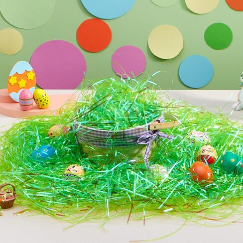 JOYIN 12 أوقية عيد الفصح العشب الأخضر البلاستيك الحرفية أجاد لملء سلة عيد الفصح، DIY تغليف هدايا عيد الفصح، عيد الفصح تفضل الديكور، صيد بيض عيد الفصح in Saudi Arabia