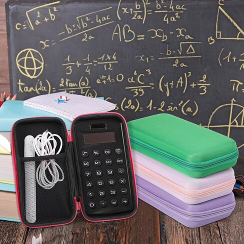 PerKoop 4 Pcs Hard Graphing Calculator Case Compatible with Ti 84 Plus Ce, 84 Plus, 83 Plus Ce, Fx 9750gii Zipped Pocket Hard Travel Case Office Calculator Accessories for USB Cables, Pencil, Ruler in Saudi Arabia