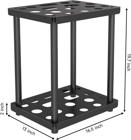 منظم أدوات حديقة تاجي، حامل منظم أدوات ساحة فولاذية شديدة التحمل، رف تخزين المرآب ينظم أدوات الحديقة، المجارف، المجارف، المكانس، المماسح، أسود in Kuwait