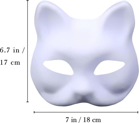 HOHAJIU قناع الثعلب لتقوم بها بنفسك قناع فارغ قابل للطلاء Therian زي ملحق حفلة تنكرية لحفلة الهالوين in Kuwait