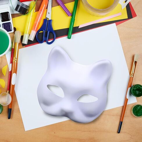 HOHAJIU قناع الثعلب لتقوم بها بنفسك قناع فارغ قابل للطلاء Therian زي ملحق حفلة تنكرية لحفلة الهالوين in Kuwait