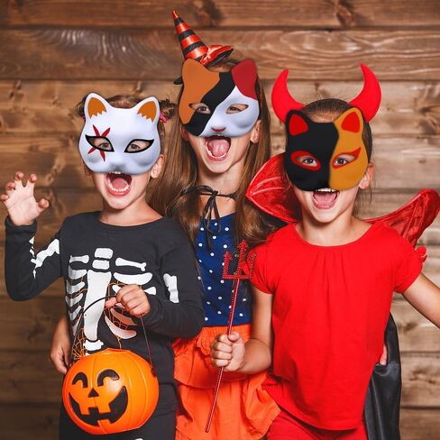 HOHAJIU قناع الثعلب لتقوم بها بنفسك قناع فارغ قابل للطلاء Therian زي ملحق حفلة تنكرية لحفلة الهالوين in Kuwait