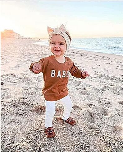 Toddler Baby Girl Boys Pullover Top Letter Babe Printed Causal Long Sleeve Sweatshirt Infant Fall Winter Clothes in Saudi Arabia