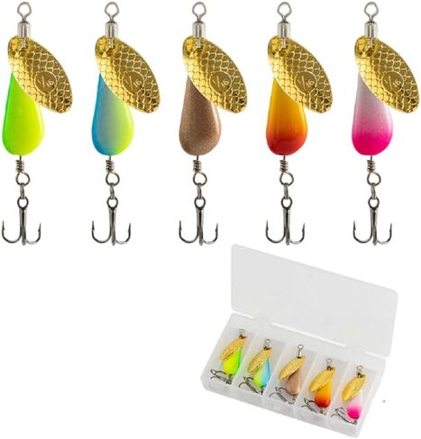 Trout Spinners - Fly Trout Fishing Lures for Bass Salmon Pike, Smallmouth Bass Lures with Brass Spinner for Lake River Fishing in Saudi Arabia