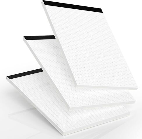 Dot Grid Notepad 8.5 x 11, 2 Pack, 5x5 Dotted Graph Paper 8-1/2 x 11", Dotted Journal Notepad for Sketching Journaling, Micro Perforated, White Thick Paper 1/5" Dots Notes Writing Pad, 30 Sheets/Pad in Kuwait
