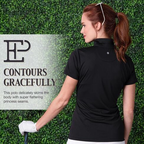 EP NEW YORK Golf Top - Short Sleeve Golf Pullover, Womens Golf Polo With Convertible Mock Collar, Golf Shirt for Women With Quarter Zipper in Saudi Arabia