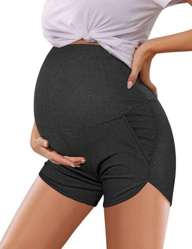 Peauty Maternity Shorts Over The Belly with Pockets, Pregnancy Lounge Shorts, Before, During After Pregnancy in Saudi Arabia