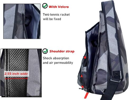 d'yallee Tennis Bag for Men Women, Racquetball Pickleball Paddle Squash Sling Bags Crossbody Sports Backpack Adult with USB Charge Port in Saudi Arabia
