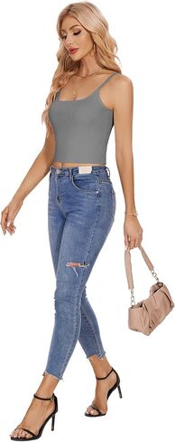 PEIQI المرأة بروتيل تانك الأعلى السباغيتي حزام المحاصيل مضلع متماسكة قمصان الصيف العصرية قمم in Kuwait