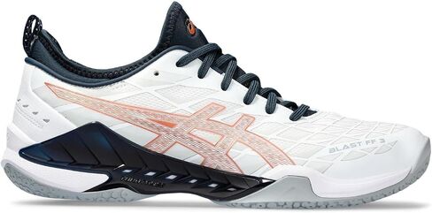 حذاء كرة اليد Blast FlyteFoam 3 للرجال من ASICS، مقاس 8، أبيض/برونزي نقي in Saudi Arabia
