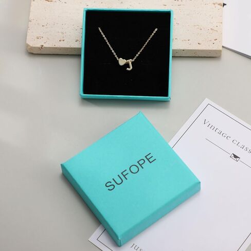 SUFOPE Diamond Necklace for Women,14K Gold Plated CZ Peandant Necklace Cute Cubic Zirconia Chain Trendy Charm Necklaces Jewelry for Gift in Saudi Arabia