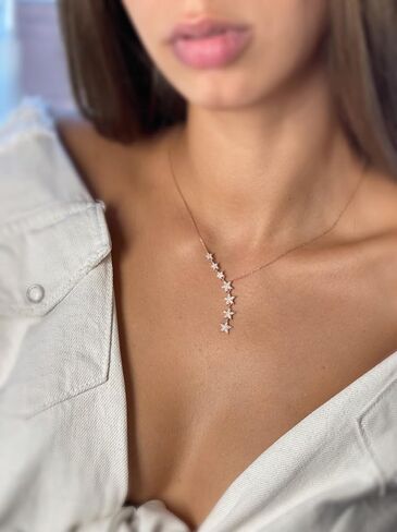 SUFOPE Diamond Necklace for Women,14K Gold Plated CZ Peandant Necklace Cute Cubic Zirconia Chain Trendy Charm Necklaces Jewelry for Gift in Saudi Arabia
