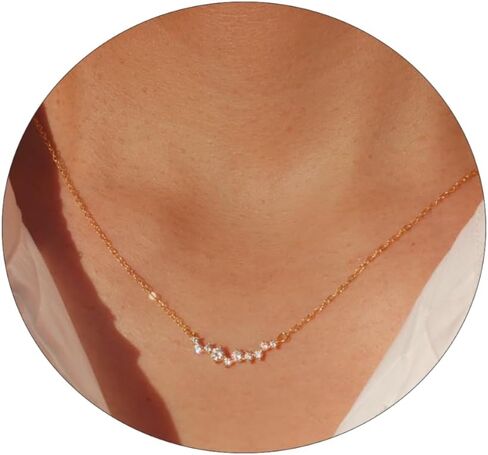 SUFOPE Diamond Necklace for Women,14K Gold Plated CZ Peandant Necklace Cute Cubic Zirconia Chain Trendy Charm Necklaces Jewelry for Gift in Saudi Arabia