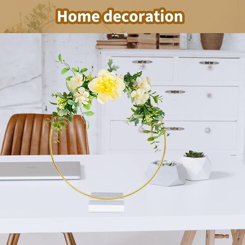 FSWCCK 4 أجهزة كمبيوتر شخصى 12 بوصة قطعة مركزية من الزهور المعدنية للطاولة، حلقة إكليل معدنية مع قاعدة أكريليك شفافة كريستالية، إكليل من الزهور لديكور طاولة الزفاف DIY، صائد الأحلام والحرف اليدوية المعلقة على الحائط in Kuwait