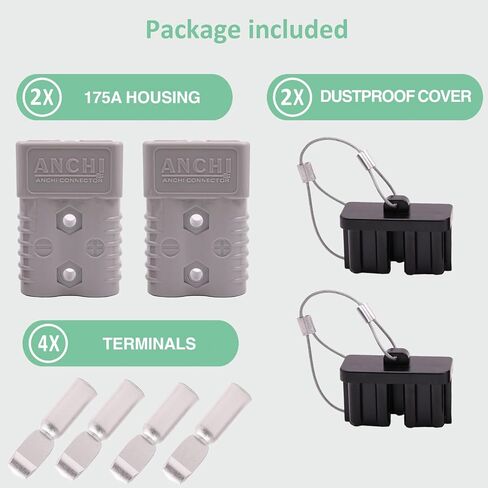 2Sets Battery Quick Connector Kit, 175 Amp 1/0AWG 2-4AWG Power Connectors Jumper Cable Plug Battery Quick Connect for Forklift Trailer Electrical Devices in Saudi Arabia