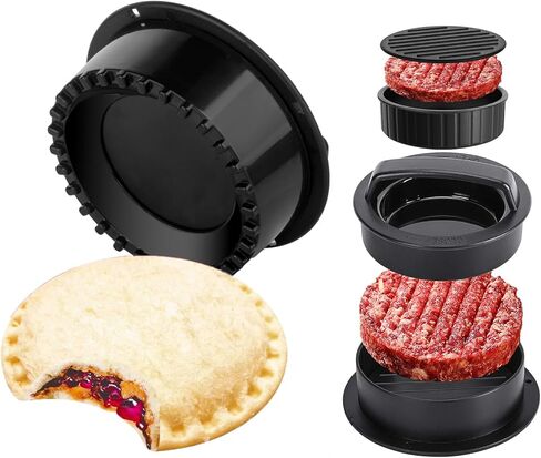 Shoxil 2-in-1 Sandwich Cutters for Kids Lunch Uncrustable Sandwich Maker, Hamburger Press Patty Maker BPA-Free Non Stick Kitchen Tool Accessories Black in Kuwait