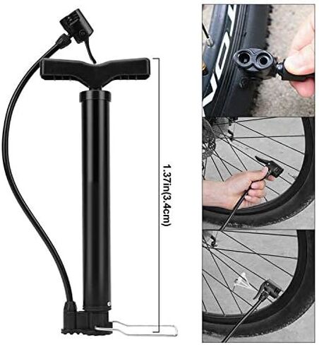 Oumers High Presure Bike Pump, Portable 120 PSI Aluminum Alloy Bicycle Floor Air Pump Suitable Presta and Shrader Valve in Saudi Arabia