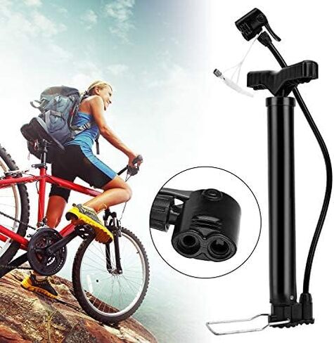 Oumers High Presure Bike Pump, Portable 120 PSI Aluminum Alloy Bicycle Floor Air Pump Suitable Presta and Shrader Valve in Saudi Arabia
