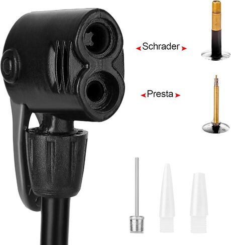 Oumers High Presure Bike Pump, Portable 120 PSI Aluminum Alloy Bicycle Floor Air Pump Suitable Presta and Shrader Valve in Saudi Arabia