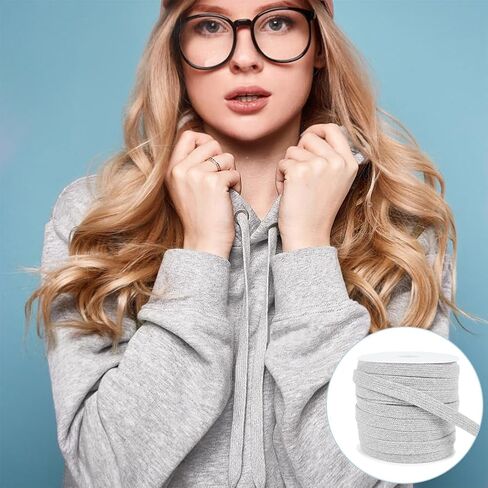 سلسلة بديلة بقلنسوة بيضاء بطول 20 ياردة من BENECREAT، حبال برباط من القطن والبوليستر مستديرة 6 مم مع بكرة بلاستيكية لسلسلة سراويل العرق وأربطة الحذاء والحقيبة وسترة وربطة عنق in Saudi Arabia
