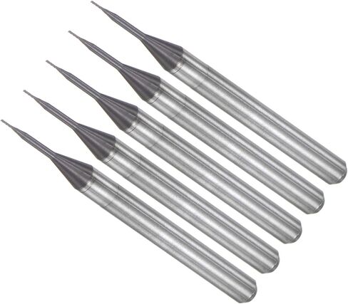 لقم توجيه CNC من CoCud End Mill، ساق 1/8 بوصة قطع 1.5 مم قطر 0.3 مم، قاطع طحن كربيد التنجستين الماسي باليد اليمنى - (التطبيقات: لنقش الحفر باستخدام الحاسب الآلي)، 5 قطع in Kuwait