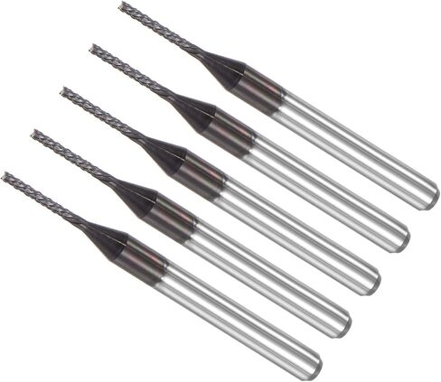 لقم توجيه CNC من CoCud End Mill، ساق 1/8 بوصة قطع 7 مم قطر 1 مم، قاطع طحن كربيد التنجستين الماسي لليد اليسرى - (التطبيقات: لنقش الحفر باستخدام الحاسب الآلي)، 5 قطع in Saudi Arabia