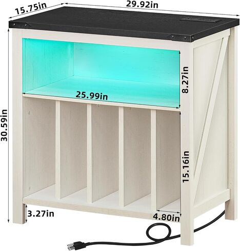 Large Record Player Stand with Charging Station & LED Lights, Black Vinyl Record Storage Holder Holds up to 230 Albums, Turntable Stand with Display Shelf for Music Room Bedroom Living Room. in Saudi Arabia