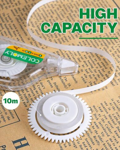 شريط تصحيح أبيض من كولمولي، عدد 5، تصحيحات سهلة وفورية لتصحيح الكتابة الخاطئة للمكتب والمدرسة، 1/5 بوصة × 32.8 قدم in Kuwait