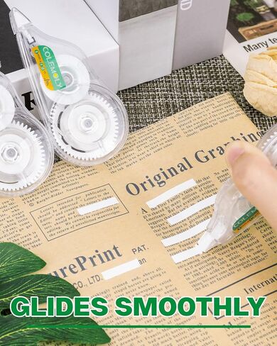 شريط تصحيح أبيض من كولمولي، عدد 5، تصحيحات سهلة وفورية لتصحيح الكتابة الخاطئة للمكتب والمدرسة، 1/5 بوصة × 32.8 قدم in Kuwait