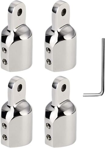 GaiRen 4 قطع Bimini Top Eye End Cap مزدوج برغي شديد التحمل أنبوب المظلة تركيب الأجهزة البحرية 316 الفولاذ المقاوم للصدأ يناسب 7/8 بوصة أو 1 بوصة OD أنابيب مستديرة in Kuwait